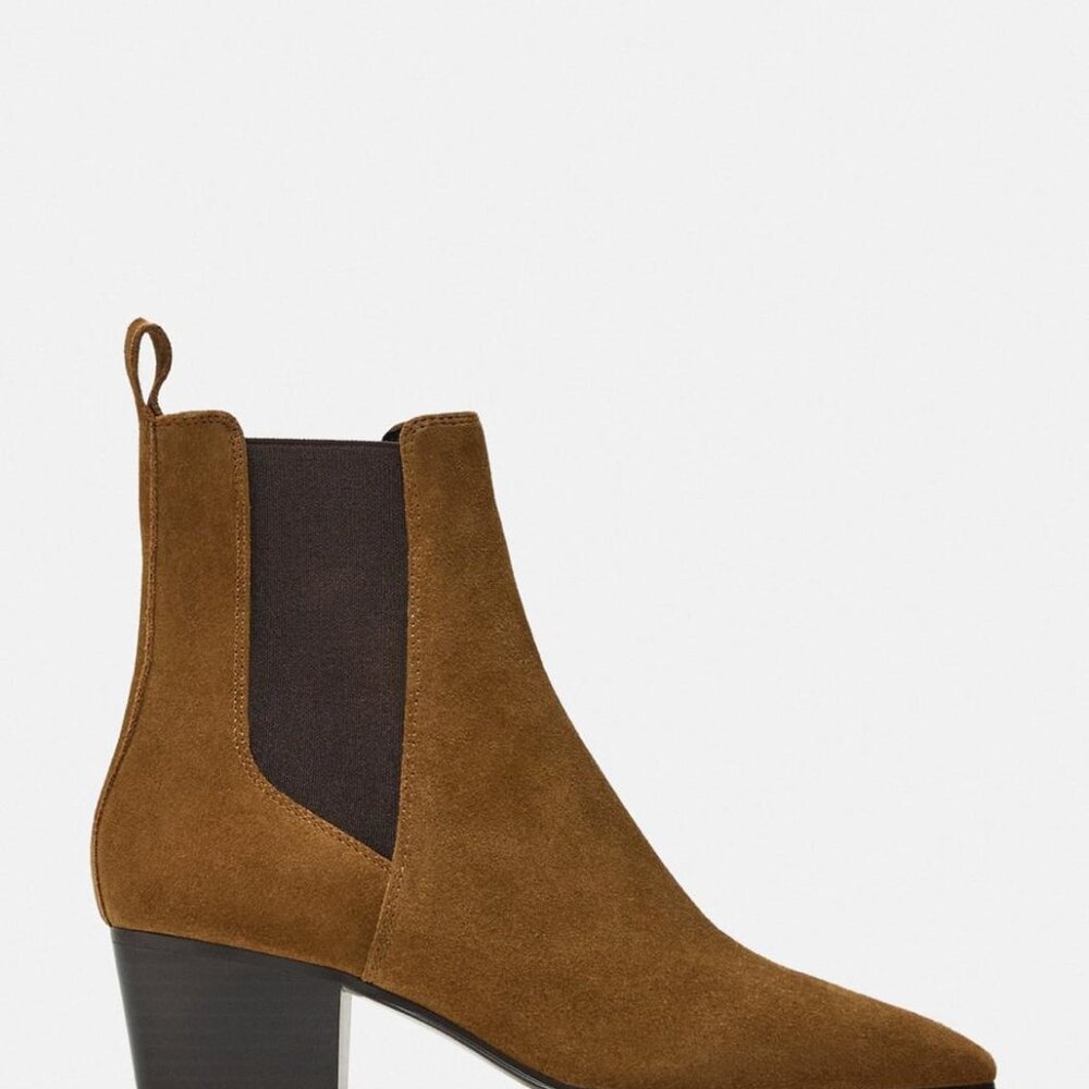 SPLIT LEATHER ANKLE BOOTS